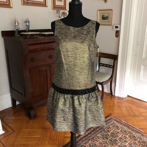 New Cece gold black beaded sleeveless dress